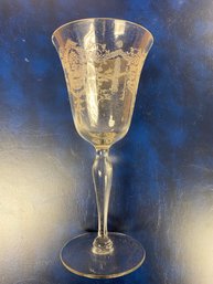 Delicate Glass/crystal  Etched Stem Wine Glasses (box Of Them)