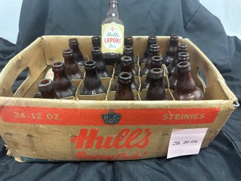 Case Of Vintage Beer Bottles 'Steinies' Hulls Export Beer, New Haven, CT With Original Box