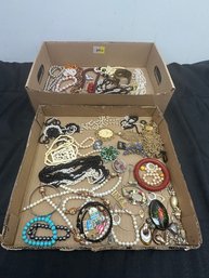 Two Trays Of Costume Jewelry, Single Estate