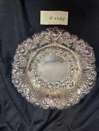 Gorham Silverplate Plated Ornate Floral Design Bowl/Dish, Scalloped Edge, YC1752