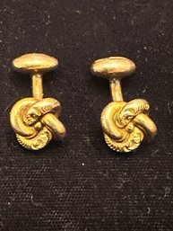 Solid 10K Gold Knot Cufflinks, Heavy, Nice Detail -- Weight -- 8.5 Grams