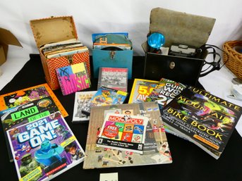 Large Lot Of Vintage Music (45's) / Books / DVDs And Computer Games