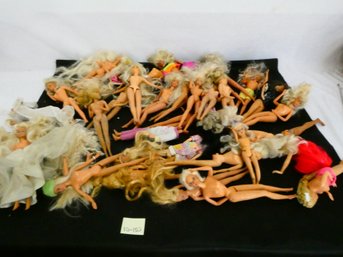 Bag Lot Of Barbie Dolls - Clothing Optional And Slightly Less Than Perfect....