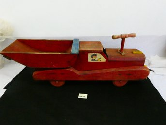 Antique Cass Toys Wooden Dump Truck Ride On - 34'L X 11'H X 9'W