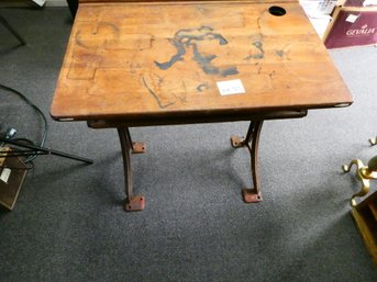 Sturdy Antique Wooden School Desk