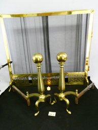 Fireplace Set - Screen And Andirons