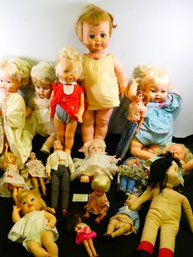 Large Box Lot Of Dolls - As Pictured - Tallest Is 22'H