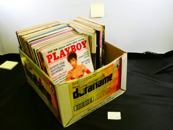 Box Lot Of Playboy Magazines - 1970's-1980's - Approximately 34 Issues