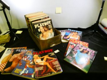 Large Box Lot Of Vintage Playboy Magazines - Approximately 36 Issues - Late 1960s-1970's