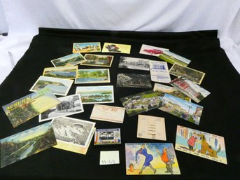 Small Paper Lot With Vintage Postcards, Photographs And Other Paper