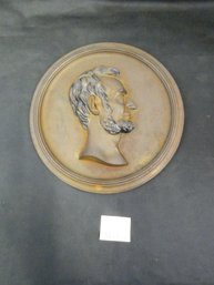 Abraham Lincoln Plaque - Likely Bronze Over Cast Iron - 11'diameter