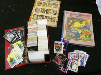 Shoebox Full Of Interesting Sports Cards And Two Vintage Children's Books