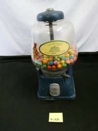 Vintage Cast Iron Gumball Machine With Vintage Gumballs!