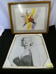 (Lot Of 5) Framed Art Lot - Marilyn Monroe / Advertising / Prints And More!