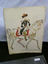 Soldier On Horse Lithograph By Terechkovitch - 13' X 10'