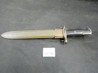 US Army Knife / Bayonet And Sheath - 14.5'L -- WW1 Or 2?