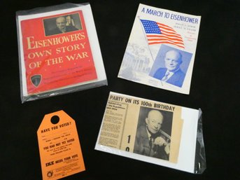 President Eisenhower Ephemera - Lot Of 4 Items