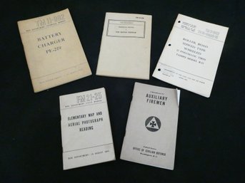 WW2 And Korean War Era  -- Lot Of 5 War Department Technical Manuals From The 1940's