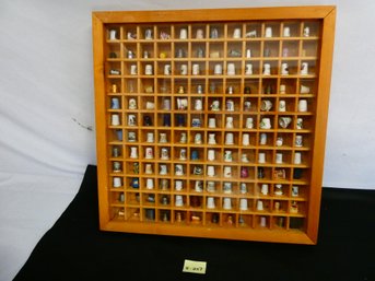 Very Nice Thimble Collection In Display Case! Case Dimension 21x21x2