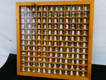 Nice Thimble Collection In Display Case - Case 21x21