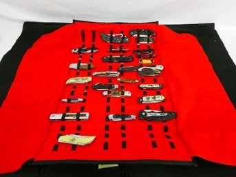 Vinyl Knife Roll With 25 Knives - Perfect Condition!