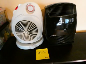 2 Electric Space Heaters. Lasko And Delonghi