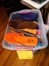 Lot Of Many Colored Flip Flops. Mostly Unworn