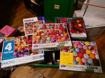 Very Nice Lot Of 16  - 1000 Piece Puzzles!! Many Unopened!!