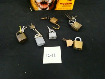 Vintage Locks With Keys! Lot Of 6