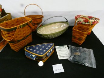 Very Nice Lot Of 6  Longaberger Baskets! Plus Extras