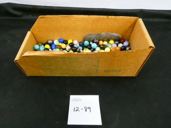 Box Lot Of Marbles! Box Measures 12 X 5