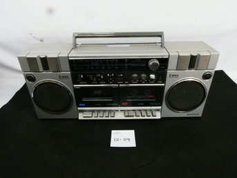 Sanyo Boom Box - Radio And Duel Cassette. Radio Tested And Working! 21.5' Long