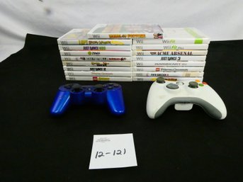 Wii Games! Lot Of 17 - Plus 1 Xbox Controller And 1 Sony Controller