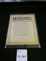 1865-Dated Broadside: MURDER!-President Lincoln Assassinated.  Comps Online $500 Look It Up