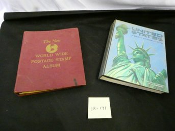 2 Partially Filled Stamp Collectors Albums