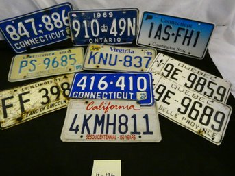 Lot Of 11 License Plates.