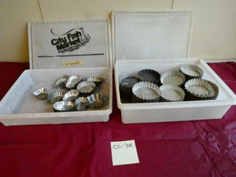 Two Box Lot Of Mini Metal Tart Shell Pans