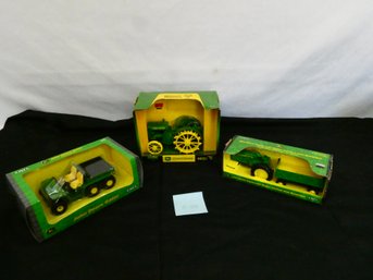 Lot Of 3 John Deere Die Cast Metal Toys! New In Packages.