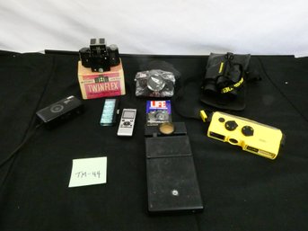 Nice Lot Of Cameras - Binoculars - And A Digital Voice Recorder