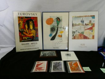Lot Of Artwork And Mounted Gallery Posters - Some Signed