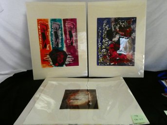 (Lot Of 3) Original Signed And Numbered Art Pieces - Unframed But In Protective Sleeves - 31' X 23' Overall