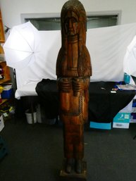 Carved Wooden Indian From The San Francisco Bay Area - Approximately 71' Tall.
