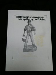 Original (We Think) Levi's Advertising Piece - He's 59 Pounds Of Raw Courage Held Together By Levi's Jeans