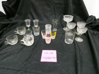 (Lot Of 17) Delicate Vintage (Antique?) Glassware & Some Newer Barware Items