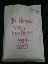 (Lot Of 15) Honda Sales Brochures Circa 1984-2003