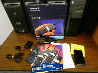 Vintage Cell Phone Technology - Ericsson DH-368 In Original Box With Cables AND IPhone 4 (mdl A1349)