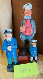 Cute Sailor Figurines In Wood - Back Says Don Moore Clinton, MISS 1980
