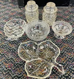 Collection Of Crystal And Glass Containers And Holders