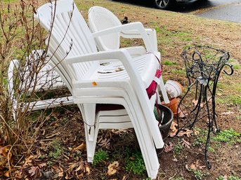 Outdoor Chairs, Planter And Lounge Chair