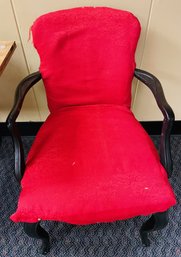 Lovely Wooden Chair With Red Fabric